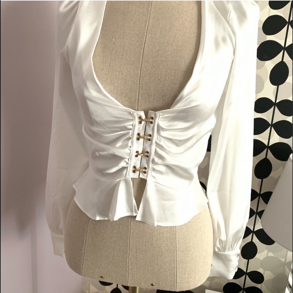 For love and lemons White Silk Top